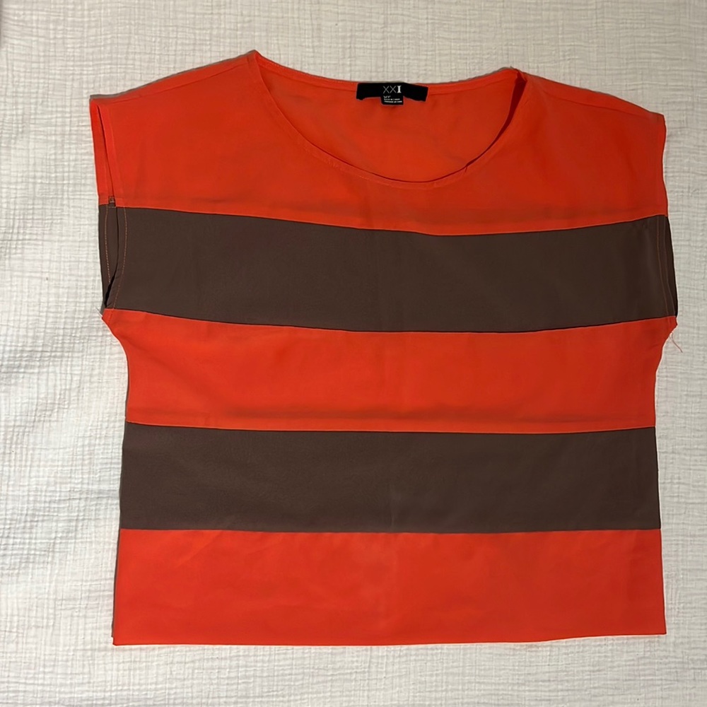Forever21-Coral & Taupe Top